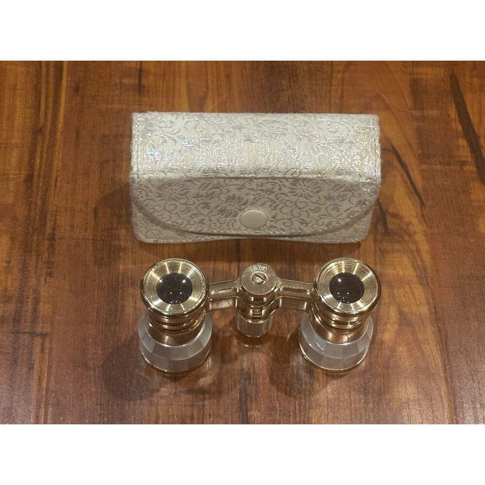 Rare Vintage Tasco 2.5x Mother of Pearl Opera Glasses Binoculars in Case